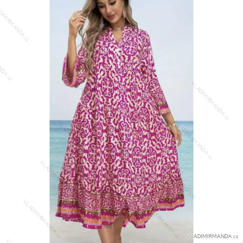 Women's oversized summer dress 3/4 long sleeve (S/M ONE SIZE) ITALIAN FASHION IMPEM2555514-5