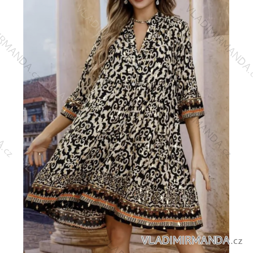 Women's Summer Long Sleeve Dress (S/M ONE SIZE) ITALIAN FASHION IMPEM2455615