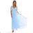562-5 NASTIA Long dress with a neckline and short sleeves - light blue