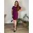 Dress with bag short sleeve women's plus size (2XL/3XL ONE SIZE) ITALIAN FASHION IM423064/DUR red