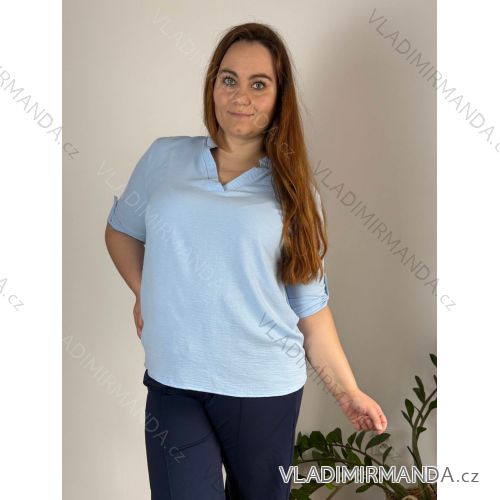 Elegant 3/4 long sleeve blouse for women, oversized (50/52/54 ONE SIZE) ITALIAN FASHION IMC25132