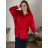 Women's Plus Size Long Sleeve Oversize Shirt (XL/2XL ONE SIZE) ITALIAN FASHION IMBM23015 54/56/58 red
