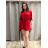 Tunic Shirt Extended With Belt 3/4 Long Sleeve Women's Plus Size (XL/2XL ONE SIZE) ITALIAN FASHION IMC22513