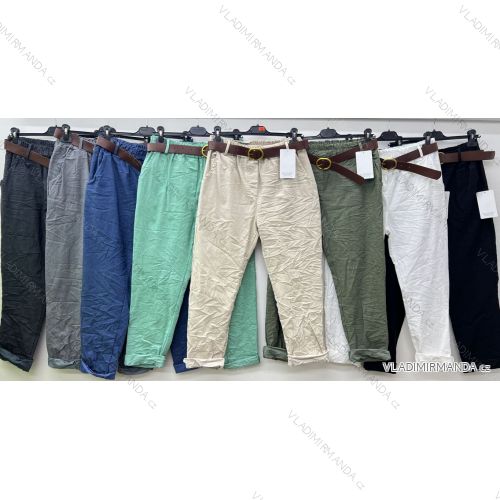 Women's oversized stretch pants with belt (48/50/52 ONE SIZE) ITALIAN FASHION IM425248