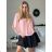 Tunic Blouse Short Sleeve Women's Plus Size (XL/2XL/3XL ONE SIZE) ITALIAN FASHION IM424128 52/54 white