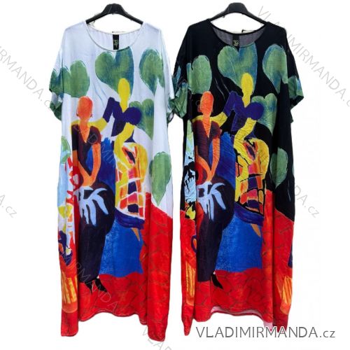 Long casual short sleeve women's dress, oversized (48/50/52 ONE SIZE) ITALIAN FASHION IMD25085