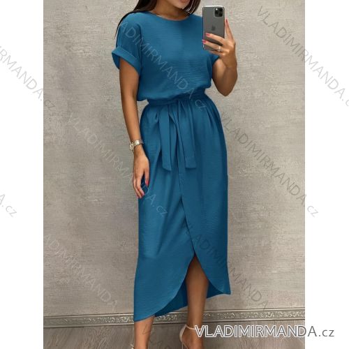 Long elegant summer short sleeve women's dress (XS/S/M ONE SIZE) ITALIAN FASHION IMD25099