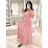 Long elegant summer short sleeve women's dress (XS/S/M ONE SIZE) ITALIAN FASHION IMD25104