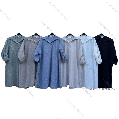 Women's 3/4 long sleeve shirt dress (XS/S/M ONE SIZE) ITALIAN FASHION IMD25030