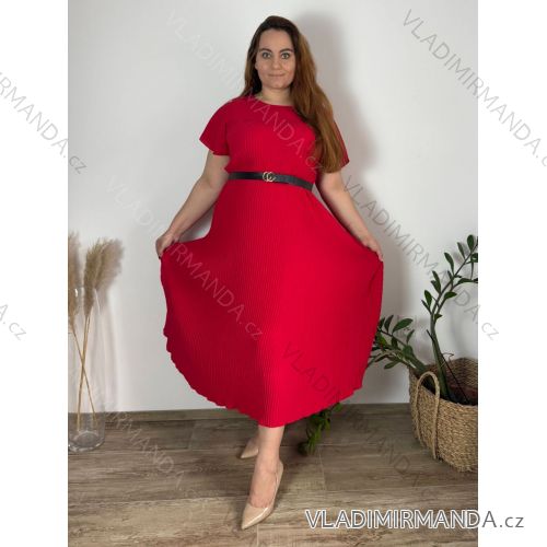 Elegant trousers with belt for women (S/M/L ONE SIZE) ITALIAN FASHION IM425057 54/56/58 red