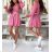 Short elegant summer dress with belt long sleeve women's (XS/S/M ONE SIZE) ITALIAN FASHION IMWGB25520