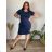 Short sleeve dress classic with pockets (uni s-l) ITALIAN FASHION IM120003 XL-2XL dark brown
