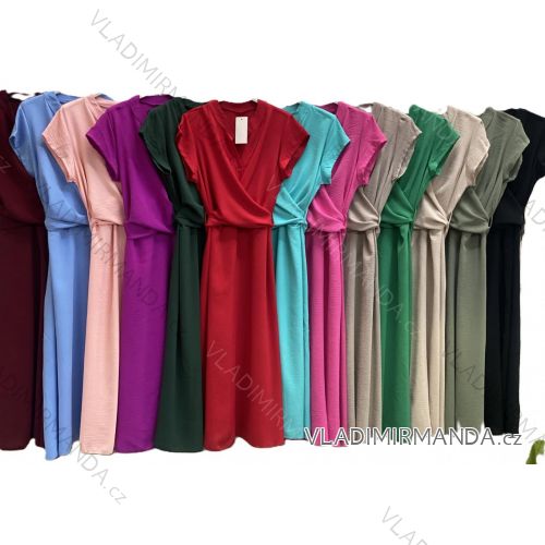 Long elegant summer short sleeve women's dress (S/M/L ONE SIZE) ITALIAN FASHION IMC25250