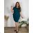 Short sleeve dress classic with pockets (uni s-l) ITALIAN FASHION IM120003 XL-2XL dark brown