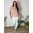 Women's Oversized Knitted Long Sleeve Sweater (S/M ONE SIZE) ITALIAN FASHION IMSN2416125 48/50 rose old rose