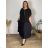 Short summer long sleeve women's dress, oversized (54/56/58 ONE SIZE) ITALIAN FASHION IM425070 44/46/48 green khaki