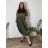 Women's oversized 3/4 long sleeve pullover sweatshirt dress (42/44/46 ONE SIZE) ITALIAN FASHION IMSM25130 48/50 red