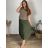 Short summer long sleeve women's dress, oversized (54/56/58 ONE SIZE) ITALIAN FASHION IM425070 44/46/48 green khaki