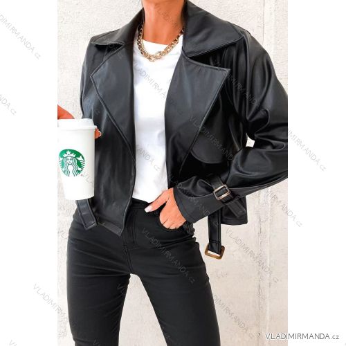 Women's Long Sleeve Leather Jacket (S-XL) ITALIAN FASHION IMWE23120