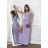 Women's Long Elegant Dress with Wide Straps (SL) FRENCH FASHION FMPEL23VELVET light purple 36