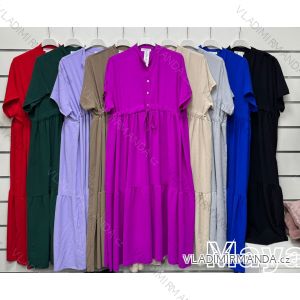 Women's short sleeve summer casual dress (S/M/L ONE SIZE) ITALIAN FASHION IMWGB25022