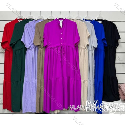 Women's short sleeve summer casual dress (S/M/L ONE SIZE) ITALIAN FASHION IMWGB25022