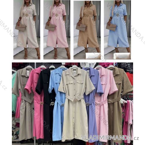 Women's short sleeve summer casual dress (S/M/L ONE SIZE) ITALIAN FASHION IMWGB25022