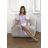 Women's Long Elegant Dress with Wide Straps (SL) FRENCH FASHION FMPEL23VELVET light purple 36