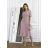 Women's Long Elegant Dress with Wide Straps (SL) FRENCH FASHION FMPEL23VELVET rose old rose 36