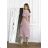 Women's Long Elegant Dress with Wide Straps (SL) FRENCH FASHION FMPEL23VELVET rose old rose 36