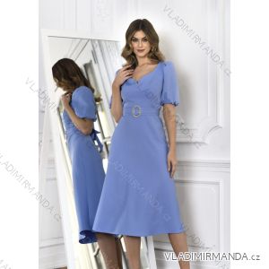 Women's Long Elegant Dress with Wide Straps (SL) FRENCH FASHION FMPEL23VELVET