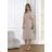 Women's Long Elegant Dress with Wide Straps (SL) FRENCH FASHION FMPEL23VELVET beige 36