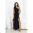 Women's Long Elegant Dress with Wide Straps (SL) FRENCH FASHION FMPEL23VELVET black 44