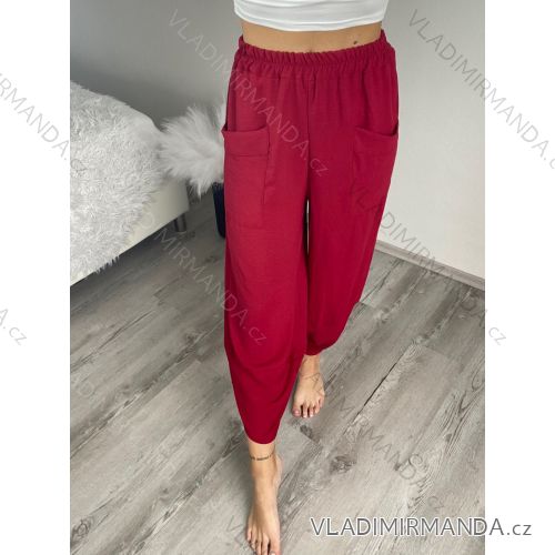 Women's Long Summer Pants with Belt (S/M ONE SIZE) ITALIAN FASHION IMD24080