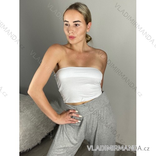 Women's Sleeveless Crop Top (S/M ONE SIZE) ITALIAN FASHION IMPBB23Y225071 -   white -   S / M
