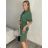 Women's 3/4 long sleeve shirt dress (XS/S/M ONE SIZE) ITALIAN FASHION IMD25030 S / M beige