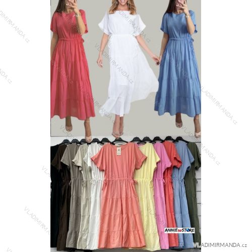 Women's short sleeve summer casual dress (S/M/L ONE SIZE) ITALIAN FASHION IMWGB25022