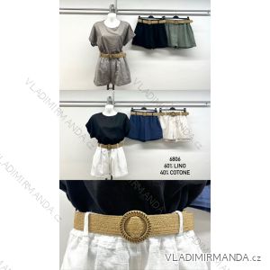 Women's Elegant Belt Long Sleeve Dress (S/M ONE SIZE) ITALIAN FASHION IMM23UN6139