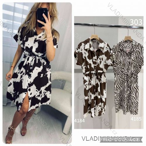 Šaty elegantní košilové dlouhý rukáv dámské (S/M ONE SIZE) ITALSKÁ MÓDA IMWY21734