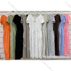 Women's long sleeve cotton tunic (S/M/L ONE SIZE) ITALIAN FASHION IMWCP25041