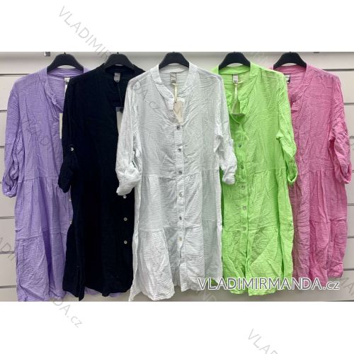 Women's long sleeve cotton tunic (S/M/L ONE SIZE) ITALIAN FASHION IMWCP25041