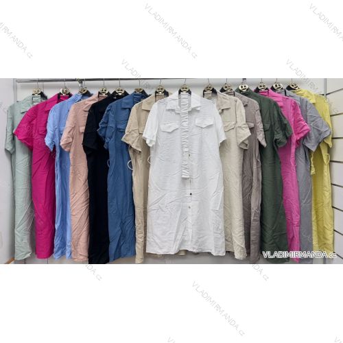 Women's long sleeve cotton tunic (S/M/L ONE SIZE) ITALIAN FASHION IMWCP25041