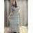 Women's Summer Short Sleeve Carmen Fringe Dress (M/L, XL/2XL ONE SIZE) ITALIAN FASHION IMB23B231 -   blue -   XL/2XL