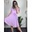 Šaty letní krátký rukáv dámské (S/M ONE SIZE) ITALSKÁ MÓDA IM322183 S/M Old-pink