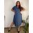 Short summer long sleeve women's dress, oversized (54/56/58 ONE SIZE) ITALIAN FASHION IM425070 52/54 blue