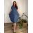 Short summer long sleeve women's dress, oversized (54/56/58 ONE SIZE) ITALIAN FASHION IM425070 52/54 blue