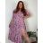 Šaty elegantní košilové dlouhý rukáv dámské (S/M ONE SIZE) ITALSKÁ MÓDA IMWY21734 48/50 pink