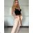 Elegant trousers with belt for women (S/M/L ONE SIZE) ITALIAN FASHION IM425057 -   beige -   S/M/L