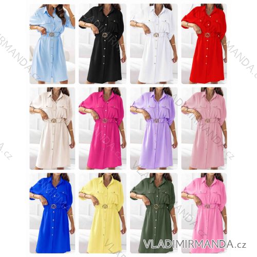 Women's short sleeve summer casual dress (S/M/L ONE SIZE) ITALIAN FASHION IMWGB25022