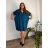 Shirt 3/4 sleeve ladies strip (4XL/5XL ONE SIZE) ITALSKÁ MÓDA IM422026 54/56/58 dark kerosene